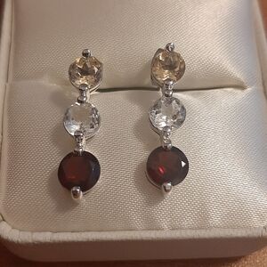 Silver and gemstone earrings